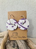 Purple Swirl Clay Hoop Earrings – Handmade Polymer Clay Statement Jewelry