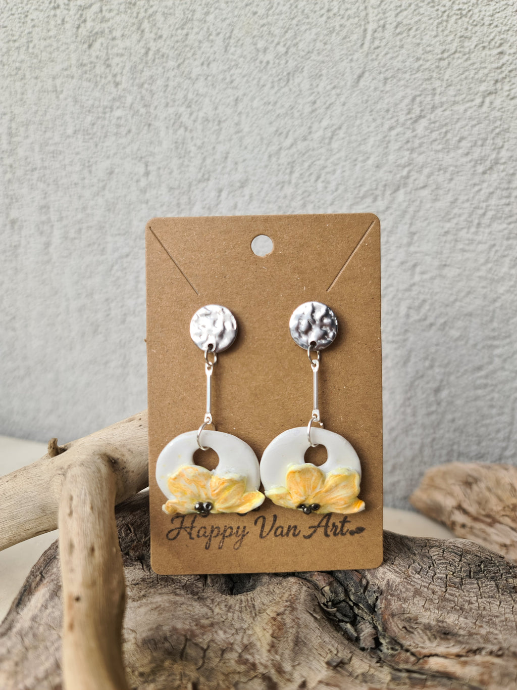 Little Bloom on a Ring – Polymer Clay Earring