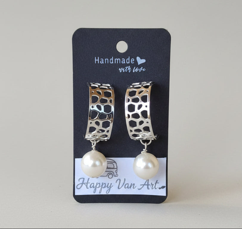 Pearl & Lace Hoops