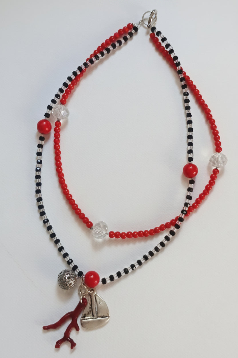 CORALIA - Double Layered Beaded Necklace