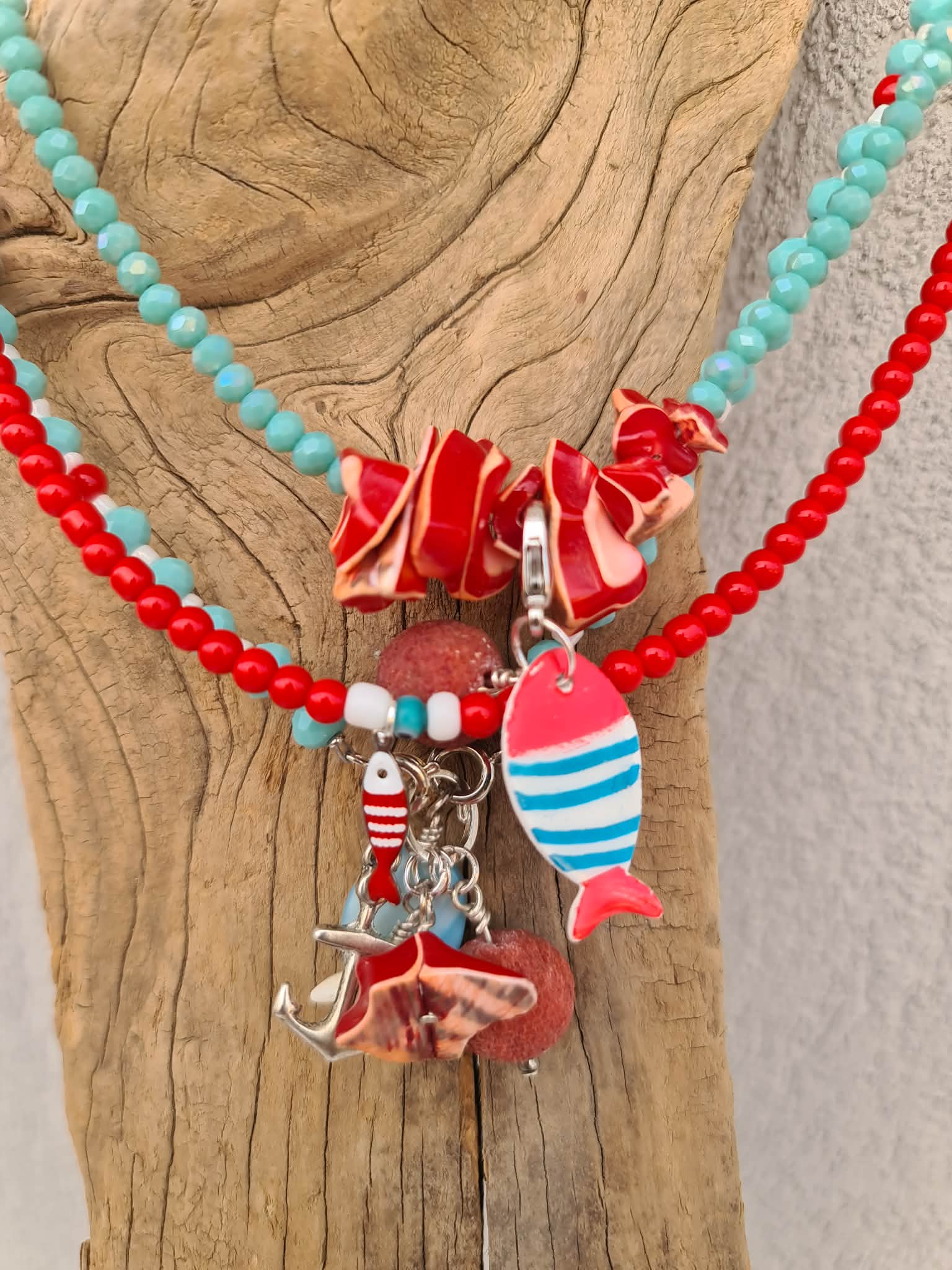 Turquoise Fish Charm Necklace