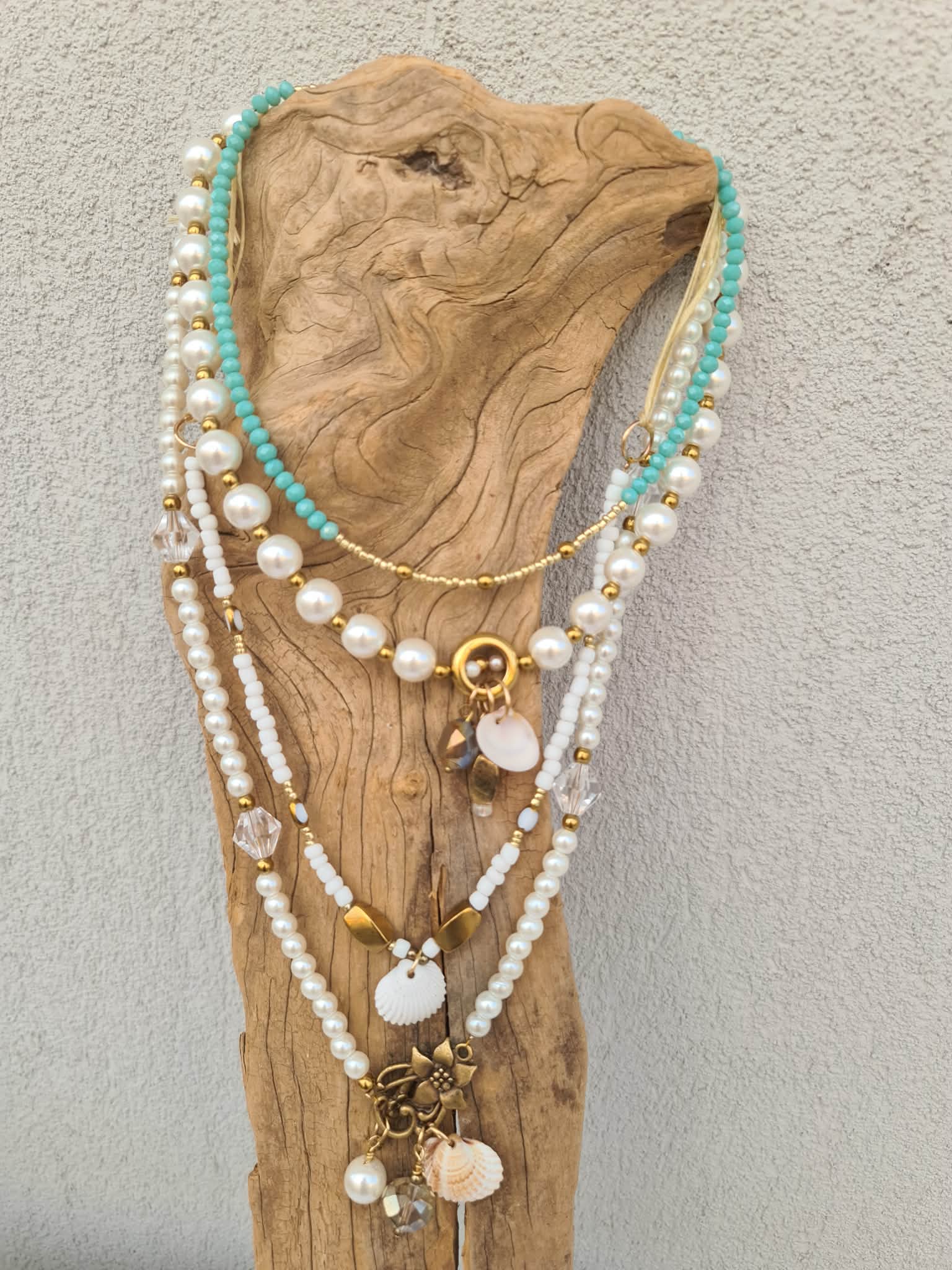 Turquoise & Gold Crystal Necklace