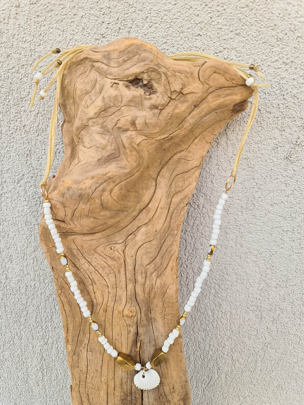White & Gold Shell Necklace
