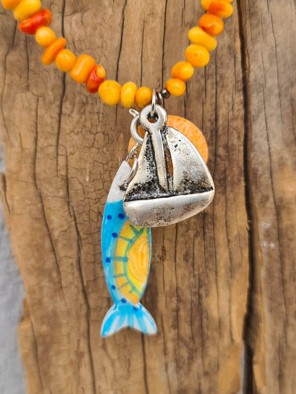 Orange Sail Necklace
