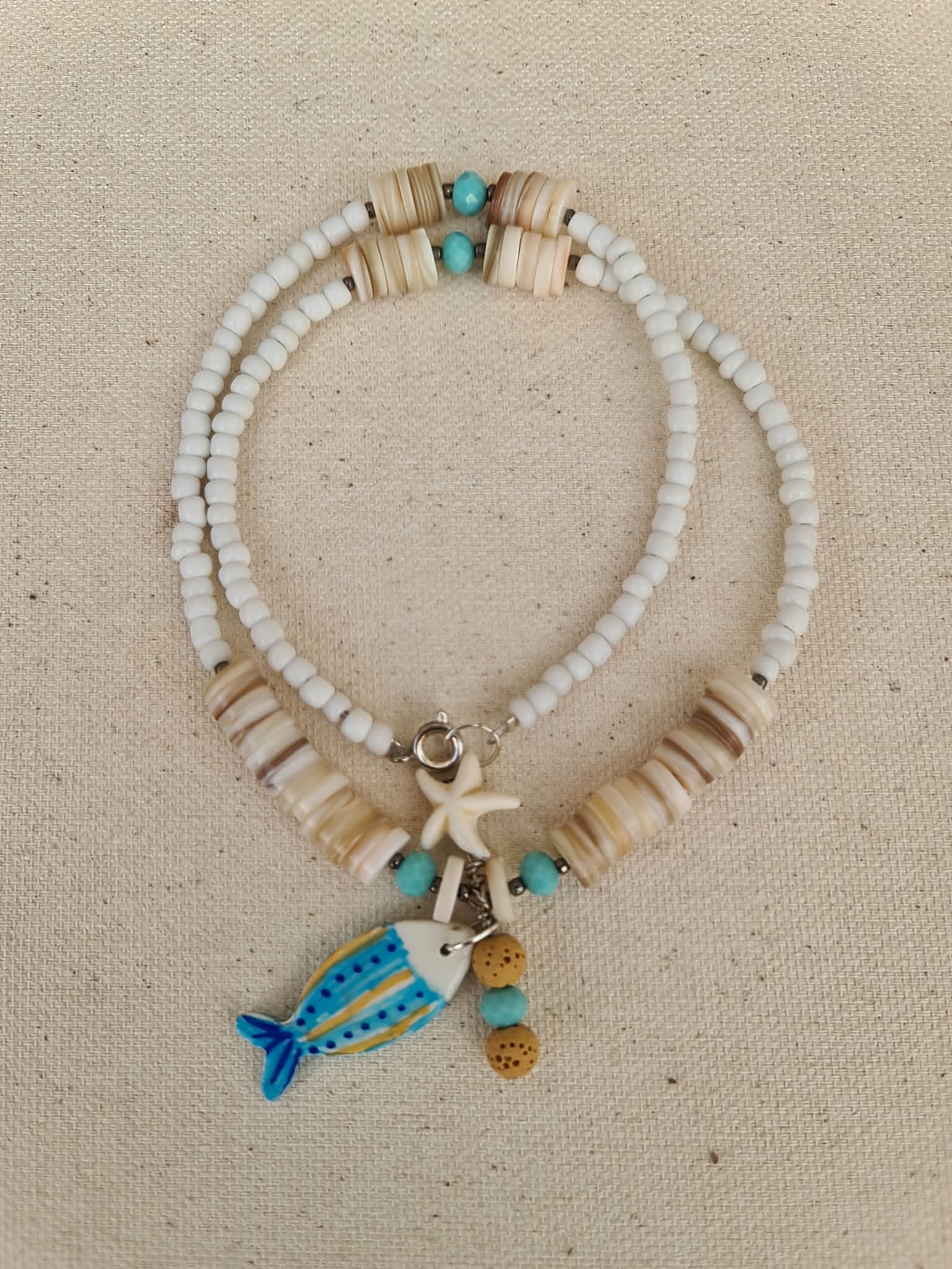 Blue Fish & Starfish Necklace