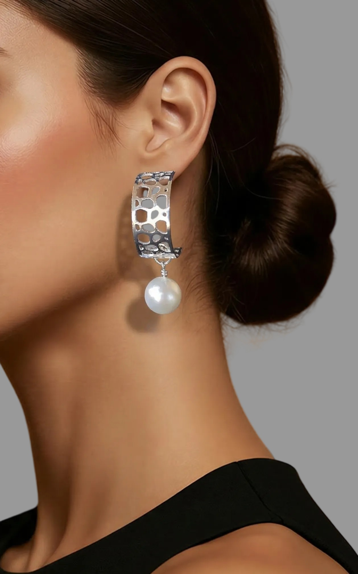 Pearl & Lace Hoops