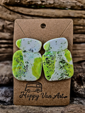 Lime Splash Clay Earrings – One of a Kind