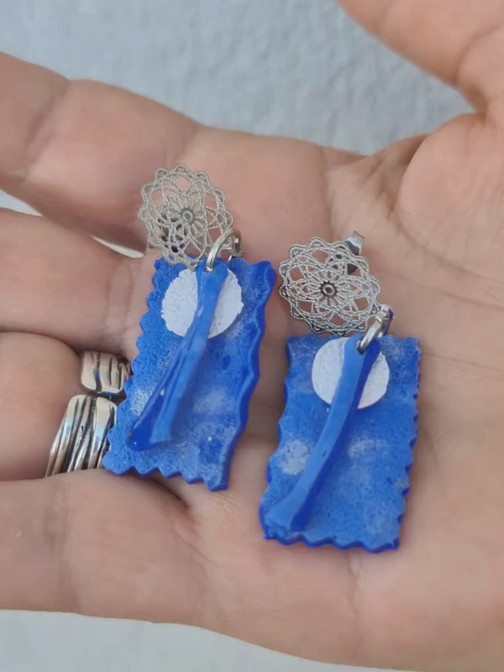 Aegean Foolmoon Clay Earrings – One of a Kind