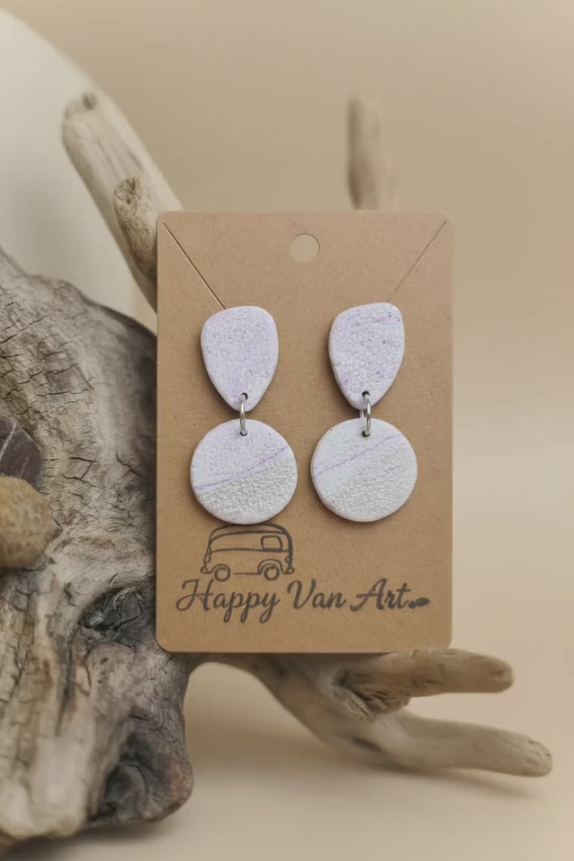 Lavender Pearl Clay Earrings – One of a Kind